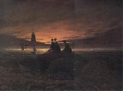 Caspar David Friedrich coucher de soleil sur la mer oil painting on canvas